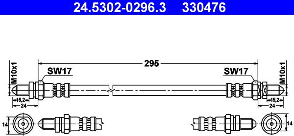 ATE 24.5302-0296.3 - Əyləc şlanqı furqanavto.az