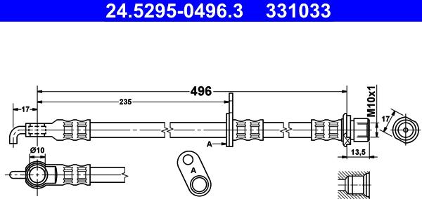 ATE 24.5295-0496.3 - Əyləc şlanqı furqanavto.az