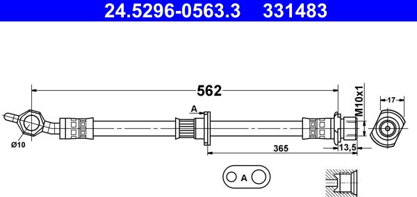 ATE 24.5296-0563.3 - Əyləc şlanqı furqanavto.az