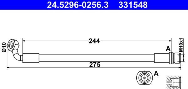 ATE 24.5296-0256.3 - Əyləc şlanqı www.furqanavto.az