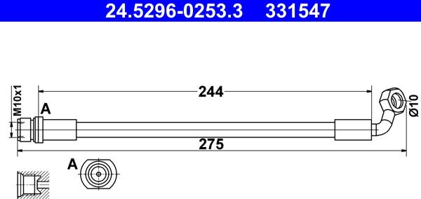 ATE 24.5296-0253.3 - Əyləc şlanqı www.furqanavto.az