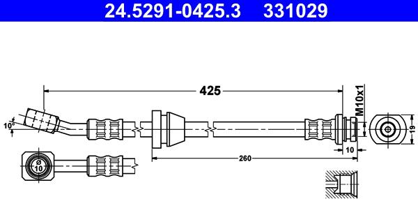 ATE 24.5291-0425.3 - Əyləc şlanqı furqanavto.az