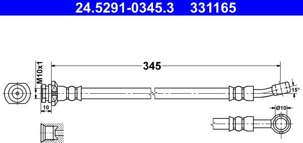 ATE 24.5291-0345.3 - Əyləc şlanqı furqanavto.az