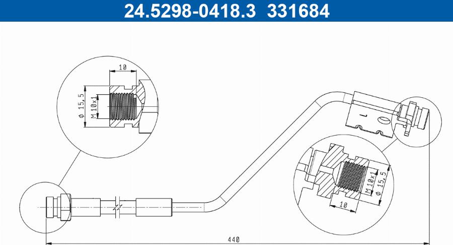 ATE 24.5298-0418.3 - Əyləc şlanqı furqanavto.az