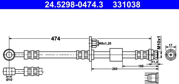 ATE 24.5298-0474.3 - Əyləc şlanqı furqanavto.az