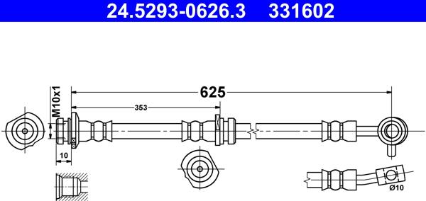 ATE 24.5293-0626.3 - Əyləc şlanqı furqanavto.az