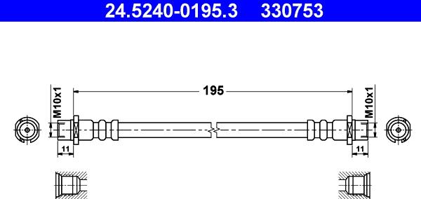 ATE 24.5240-0195.3 - Əyləc şlanqı furqanavto.az