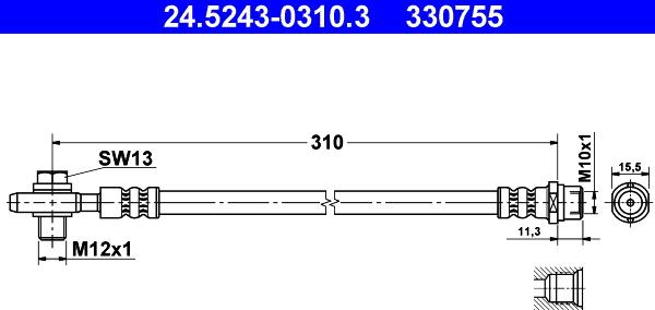 ATE 24.5243-0310.3 - Əyləc şlanqı furqanavto.az