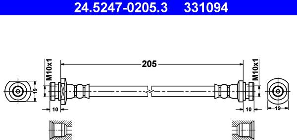 ATE 24.5247-0205.3 - Əyləc şlanqı www.furqanavto.az