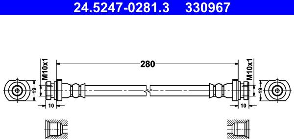 ATE 24.5247-0281.3 - Əyləc şlanqı furqanavto.az