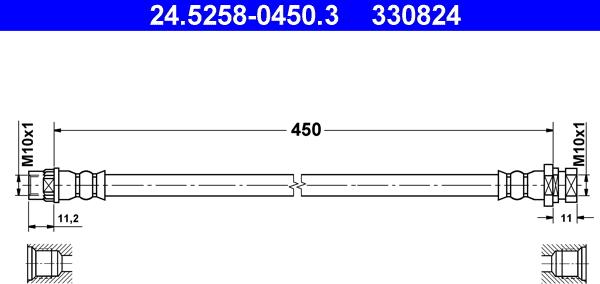 ATE 24.5258-0450.3 - Əyləc şlanqı furqanavto.az