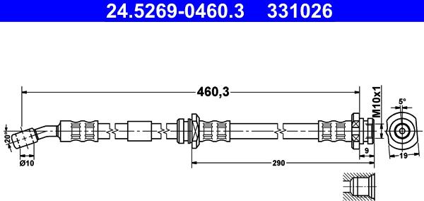 ATE 24.5269-0460.3 - Əyləc şlanqı furqanavto.az