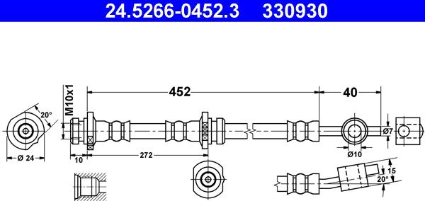 ATE 24.5266-0452.3 - Əyləc şlanqı furqanavto.az