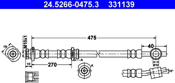 ATE 24.5266-0475.3 - Əyləc şlanqı furqanavto.az