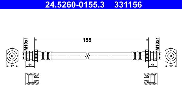 ATE 24.5260-0155.3 - Əyləc şlanqı furqanavto.az