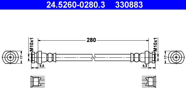 ATE 24.5260-0280.3 - Əyləc şlanqı furqanavto.az