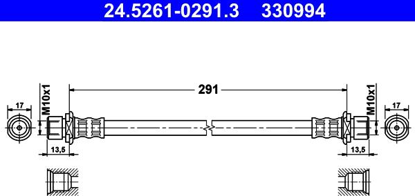 ATE 24.5261-0291.3 - Əyləc şlanqı furqanavto.az