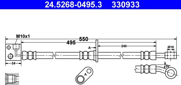 ATE 24.5268-0495.3 - Əyləc şlanqı furqanavto.az