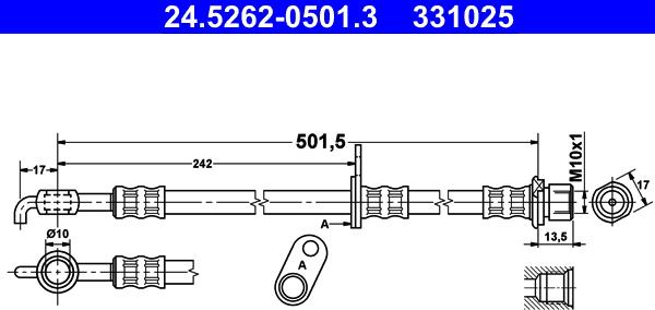 ATE 24.5262-0501.3 - Əyləc şlanqı furqanavto.az