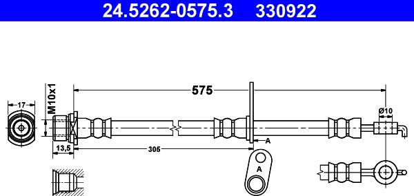 ATE 24.5262-0575.3 - Əyləc şlanqı www.furqanavto.az