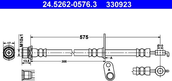 ATE 24.5262-0576.3 - Əyləc şlanqı furqanavto.az