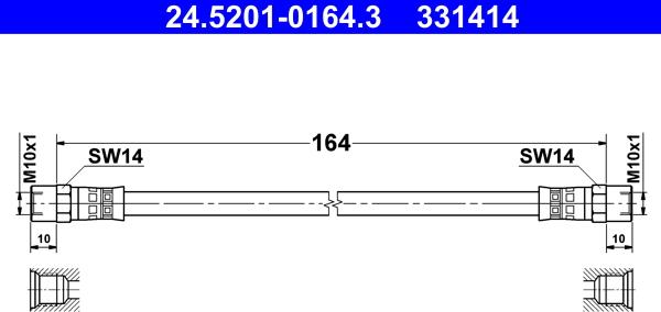 ATE 24.5201-0164.3 - Əyləc şlanqı www.furqanavto.az