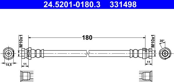 ATE 24.5201-0180.3 - Əyləc şlanqı furqanavto.az