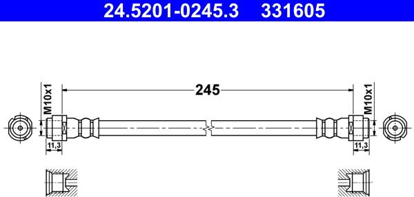 ATE 24.5201-0245.3 - Əyləc şlanqı furqanavto.az