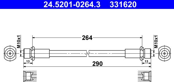 ATE 24.5201-0264.3 - Əyləc şlanqı furqanavto.az