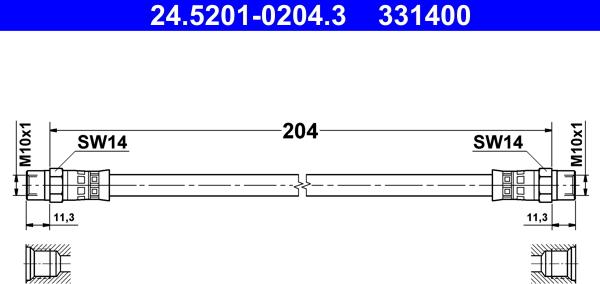 ATE 24.5201-0204.3 - Əyləc şlanqı furqanavto.az