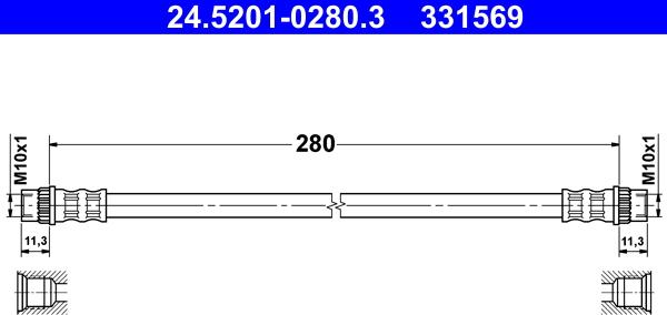 ATE 24.5201-0280.3 - Əyləc şlanqı furqanavto.az