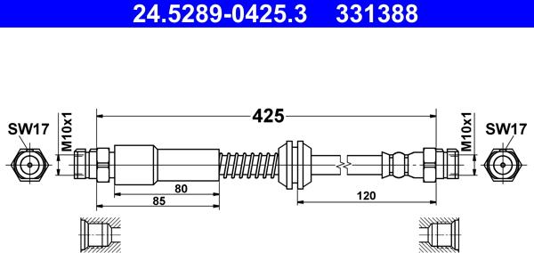 ATE 24.5289-0425.3 - Əyləc şlanqı furqanavto.az