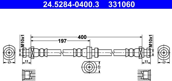 ATE 24.5284-0400.3 - Əyləc şlanqı furqanavto.az