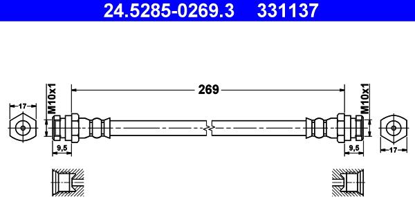 ATE 24.5285-0269.3 - Əyləc şlanqı furqanavto.az