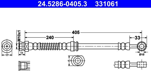 ATE 24.5286-0405.3 - Əyləc şlanqı furqanavto.az