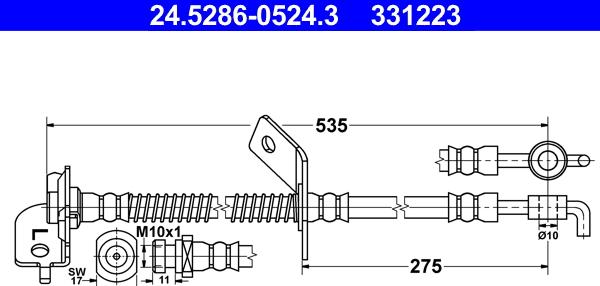 ATE 24.5286-0524.3 - Əyləc şlanqı furqanavto.az