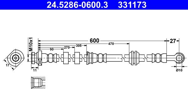 ATE 24.5286-0600.3 - Əyləc şlanqı furqanavto.az