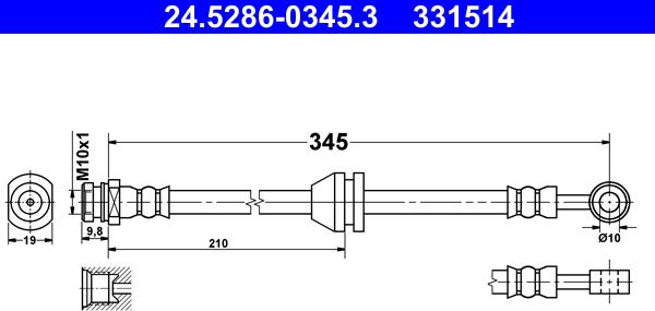 ATE 24.5286-0345.3 - Əyləc şlanqı furqanavto.az