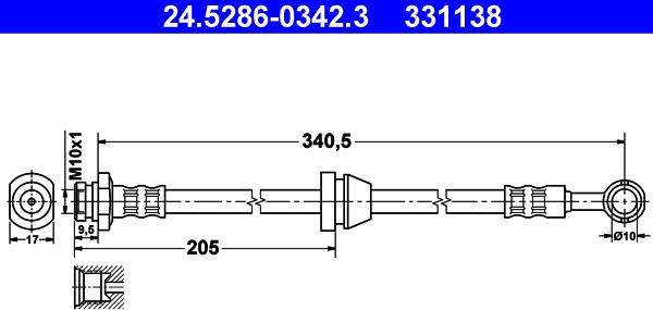 ATE 24.5286-0342.3 - Əyləc şlanqı furqanavto.az