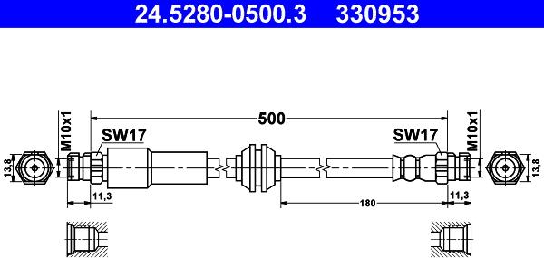 ATE 24.5280-0500.3 - Əyləc şlanqı furqanavto.az