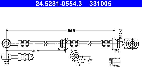 ATE 24.5281-0554.3 - Əyləc şlanqı furqanavto.az