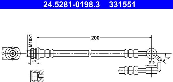 ATE 24.5281-0198.3 - Əyləc şlanqı furqanavto.az