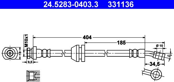 ATE 24.5283-0403.3 - Əyləc şlanqı furqanavto.az