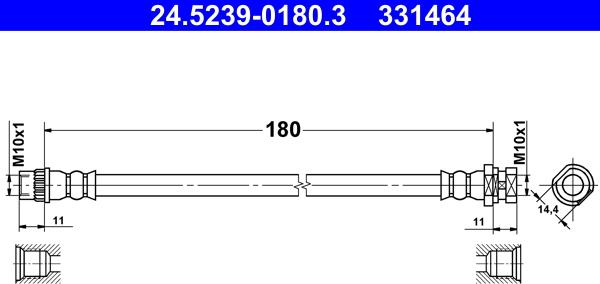 ATE 24.5239-0180.3 - Əyləc şlanqı furqanavto.az