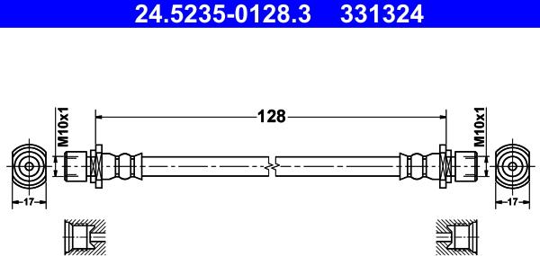 ATE 24.5235-0128.3 - Əyləc şlanqı furqanavto.az