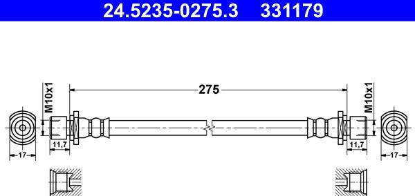 ATE 24.5235-0275.3 - Əyləc şlanqı furqanavto.az