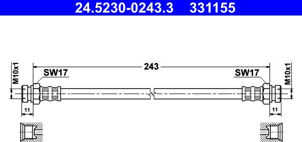 ATE 24.5230-0243.3 - Əyləc şlanqı furqanavto.az