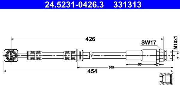 ATE 24.5231-0426.3 - Əyləc şlanqı furqanavto.az