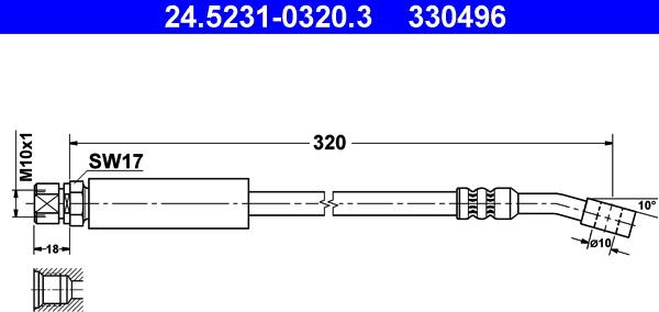 ATE 24.5231-0320.3 - Əyləc şlanqı furqanavto.az