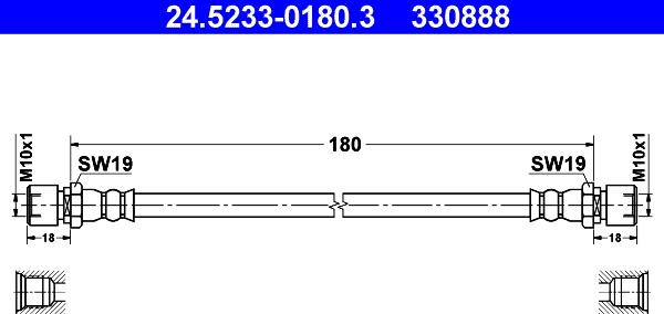 ATE 24.5233-0180.3 - Əyləc şlanqı furqanavto.az